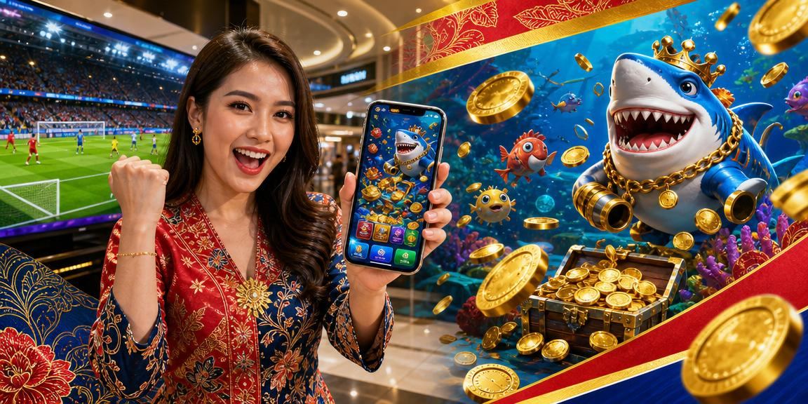 Pengguna di Genting Highlands menikmati permainan memancing kasino dengan rekaan batik Malaysia yang ceria